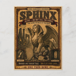 Sphinx, Vintage Circus Monster Briefkaart