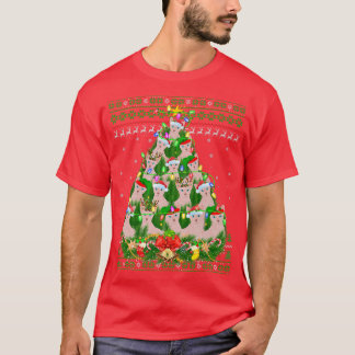 Sphyn Cat Xmas Lighting Tree Sphyn Cat Ugly Christ T-shirt