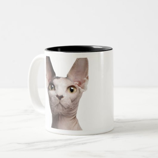 Sphynx (13 maanden oud) tweekleurige koffiemok (Voorkant links)