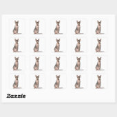 Sphynx (7 maanden oud) zittend vierkante sticker (Vel)