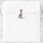 Sphynx (7 maanden oud) zittend vierkante sticker (Tas)