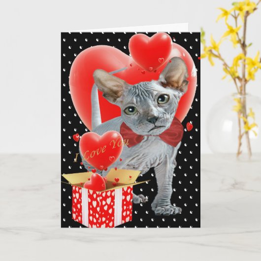 Sphynx Box of Hearts Moederdag Kaart (Gele Bloem)