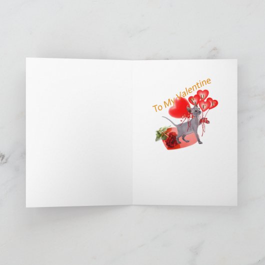 Sphynx  Box of Hearts Valentine Cards Feestdagen Kaart (Binnen)