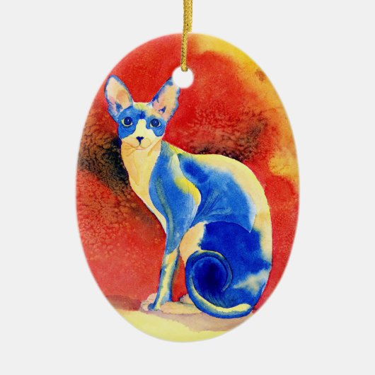 Sphynx Cat #3 Keramisch Ornament (Voorkant)