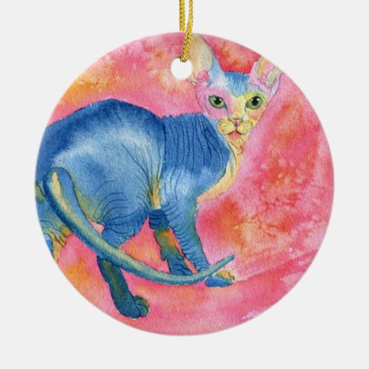 Sphynx Cat 7 Keramisch Ornament (Voorkant)
