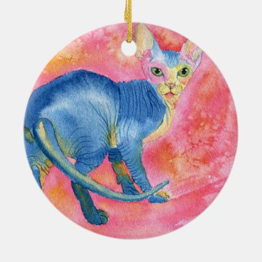 Sphynx Cat 7 Keramisch Ornament (Achterkant)