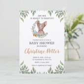 Sphynx Cat Boy Boho Greenery Baby shower Kaart (Staand voorkant)