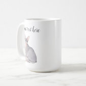 Sphynx Cat Breed Waterverf Mok Gift (Voorkant links)