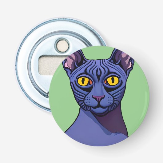 Sphynx Cat Button Flesopener (Voorkant)