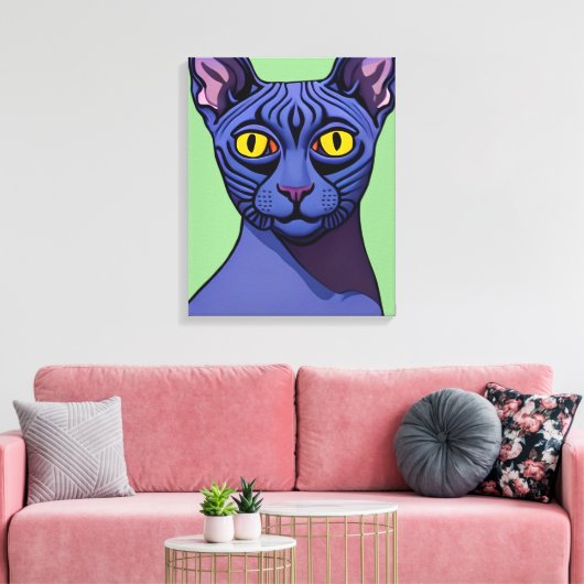 Sphynx Cat Canvas Afdruk (Insitu (Woonkamer))