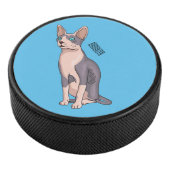 Sphynx cat cartoon illustration hockey puck (3/4)