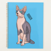 Sphynx cat cartoon illustration planner (Voorkant)
