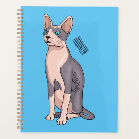 Sphynx cat cartoon illustration planner (Voorkant)