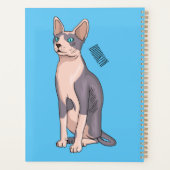 Sphynx cat cartoon illustration planner (Achterkant)