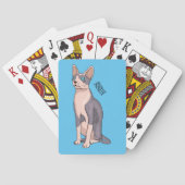 Sphynx cat cartoon illustration  pokerkaarten (Achterkant)