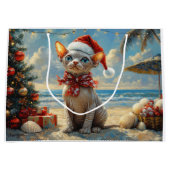 Sphynx Cat Christmas  Beach Groot Cadeauzakje (Voorkant)