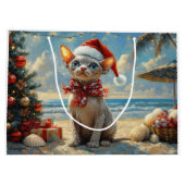 Sphynx Cat Christmas  Beach Groot Cadeauzakje (Achterkant)