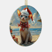 Sphynx Cat Christmas Beach Keramisch Ornament (Rechts)