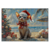 Sphynx Cat Christmas Beach Snijplank (Voorkant)