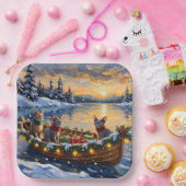 Sphynx Cat Christmas Boat Holiday Papieren Bordje (Feest)