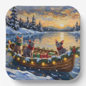 Sphynx Cat Christmas Boat Holiday Papieren Bordje (Voorkant)