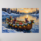Sphynx Cat Christmas Boat Holiday Poster (Voorkant)