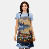 Sphynx Cat Christmas Boat Holiday Schort (Gedragen)