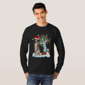 Sphynx Cat Christmas Light Santas Hat Snowman Matc T-shirt (Voorkant volledig)