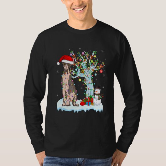 Sphynx Cat Christmas Light Santas Hat Snowman Matc T-shirt (Voorkant)