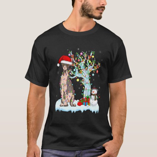 Sphynx Cat Christmas Light Santas Hat Snowman Matc T-shirt (Voorkant)