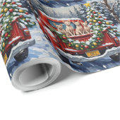 Sphynx Cat Christmas Red Truck Holiday Cadeaupapier (Rol Hoek)