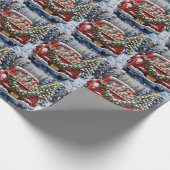 Sphynx Cat Christmas Red Truck Holiday Cadeaupapier (Hoek)