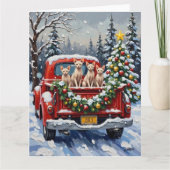 Sphynx Cat Christmas Red Truck Holiday Kaart (Voorkant)