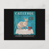 Sphynx Cat Coffee Funny Catitude Serve Yourself Briefkaart (Voorkant)