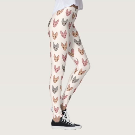 Sphynx Cat Cute Unique Pet Pattern Leggings (Rechts)