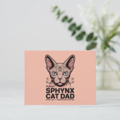 Sphynx Cat Dad Funny Vector Art Briefkaart (Staand voorkant)