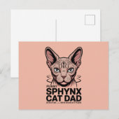 Sphynx Cat Dad Funny Vector Art Briefkaart (Voorkant / Achterkant)