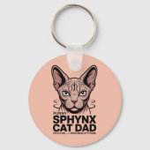 Sphynx Cat Dad Funny Vector Art Sleutelhanger (Voorkant)