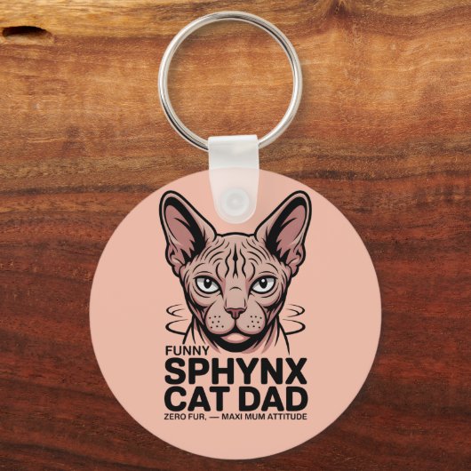 Sphynx Cat Dad Funny Vector Art Sleutelhanger (Achterkant)