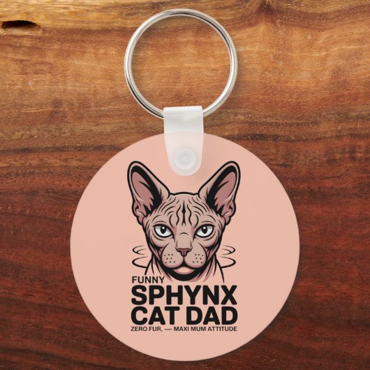 Sphynx Cat Dad Funny Vector Art Sleutelhanger (Voorkant)