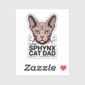 Sphynx Cat Dad Funny Vector Art Sticker (Vel)