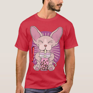 Sphynx Cat Drink Bubble Boba Tea Kawaii T-shirt