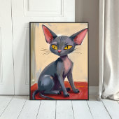 Sphynx Cat | Hairless Cat Pet Watercolor Poster