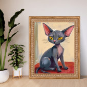 Sphynx Cat | Hairless Cat Pet Watercolor Poster
