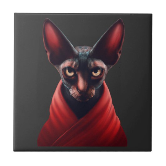 Sphynx Cat Half Cat, Half Devil, Master Sphynx #2 Tegeltje (Voorkant)