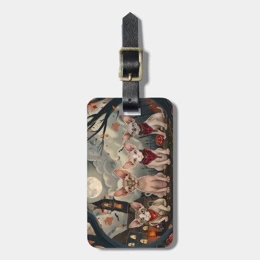 Sphynx Cat Halloween Spooky Bagagelabel (Voorkant verticaal)