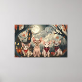 Sphynx Cat Halloween Spooky Canvas Afdruk (Voorkant)
