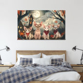 Sphynx Cat Halloween Spooky Canvas Afdruk (Insitu (Slaapkamer))