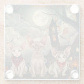 Sphynx Cat Halloween Spooky Glazen Onderzetter (Achterkant)