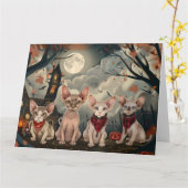 Sphynx Cat Halloween Spooky Kaart (Gele Bloem)
